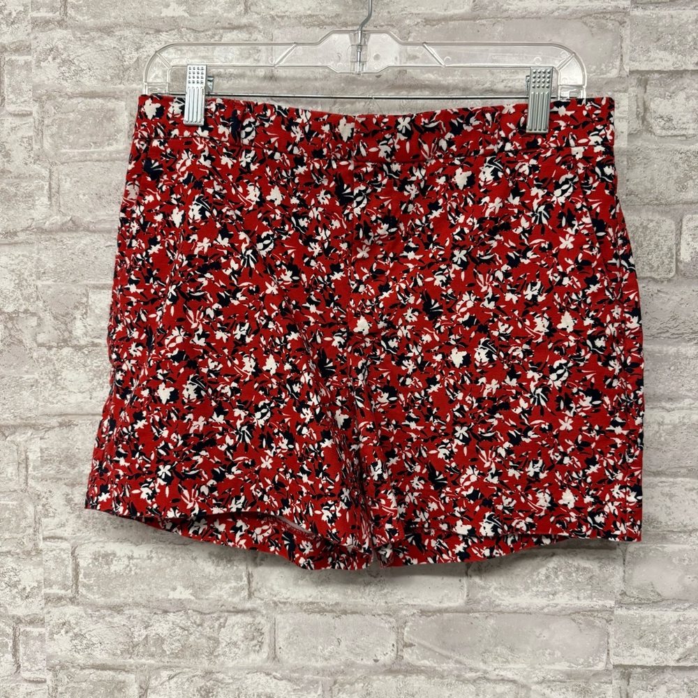 Banana Republic Flat Front Floral Shorts Red Women’s Size 4